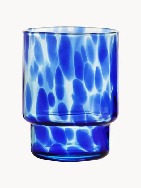 Waterglazen Tortoise, 4 stuks, Glas, Blauw, transparant, Ø 8 x H 10 cm, 300 ml