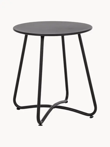 Table d'appoint de jardin Wissant, Métal enduit, Noir, Ø 40 x haut. 45 cm