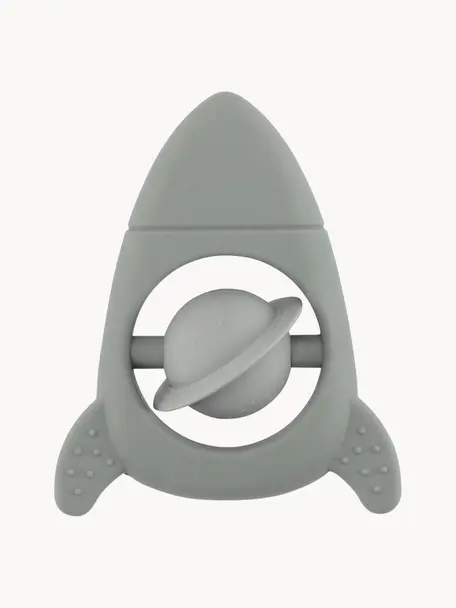 Jouet de dentition en silicone Rocket, 100 % silicone, Tons gris clair, larg. 9 x long. 11 cm