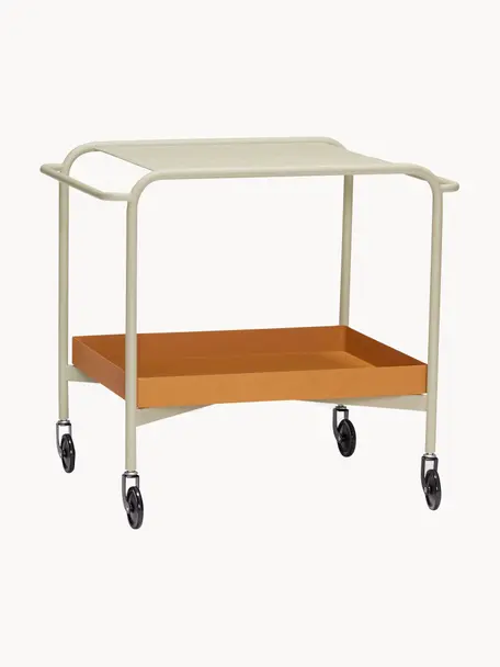 Carrito de metal Push, Acero recubierto, Marrón claro, beige claro, An 64 x Al 62 cm