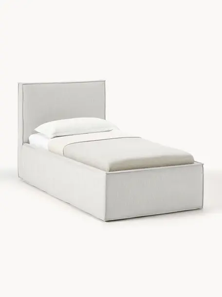 Čalúnená posteľ s úložným priestorom Dream, Hnedosivá, Š 90 x D 200 cm