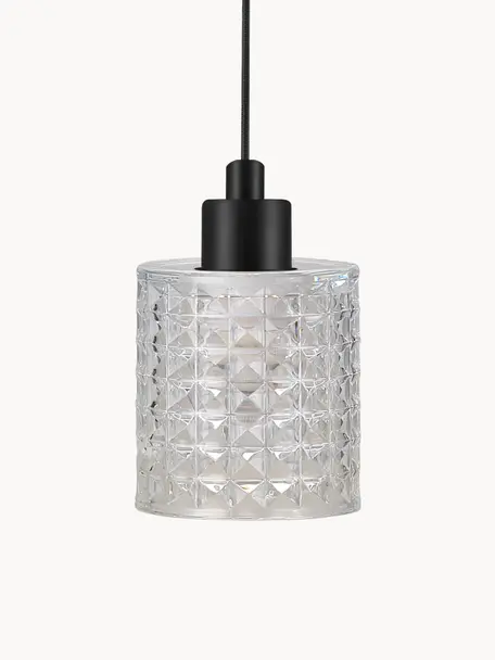 Lampa wisząca ze szkła Hollywood, Kremowobiały, Ø 11 x W 18 cm