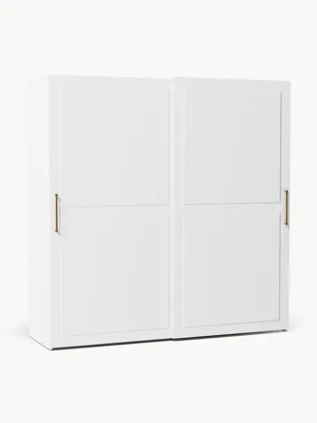 Szafa modułowa z drzwiami przesuwnymi Charlotte, 200 cm, różne warianty, Korpus: płyta wiórowa z certyfika, Biały, S 200 x W 200 cm, Basic