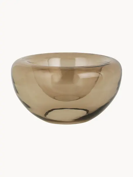 Mundgeblasene Glas-Deko-Schale Opal, Ø 25 cm, Glas, mundgeblasen, Beige, transparent, Ø 25 x H 13 cm