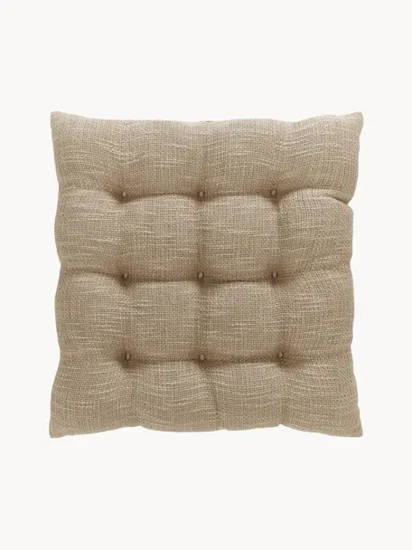 Cuscino sedia in cotone beige Sasha, Rivestimento: 100% cotone, Beige, Larg. 40 x Lung. 40 cm