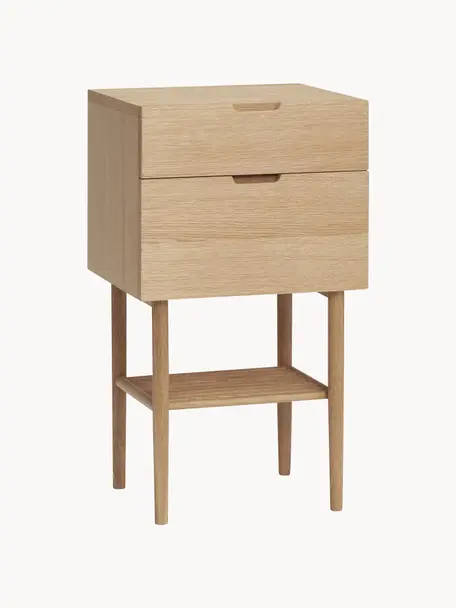 Table de chevet en bois Acorn, Placage en bois de chêne, bois de chêne, Bois de chêne, larg. 40 x haut. 70 cm