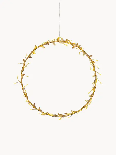 Couronne de Noël LED avec fonction minuterie Winny, Ø 28 cm, Doré, Ø 28 cm