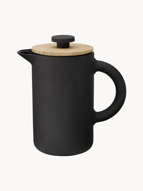 French Press cafetkoffiezetapparaat Theo, Keramiek, Mat zwart, 800 ml