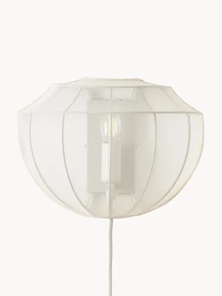 Wandlamp Beau van netstof met stekker, Lampenkap: textiel, Lichtbeige, B 30 x H 22 cm