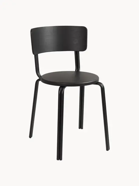 Chaise en bois Oda, Noir, larg. 42 x prof. 46 cm