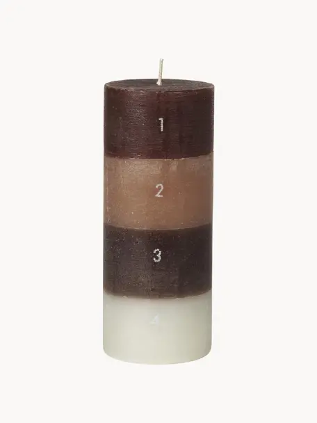 Adventní svíčka Helfarvet, Parafín, Hnědá, béžová, Ø 7 cm, V 17 cm