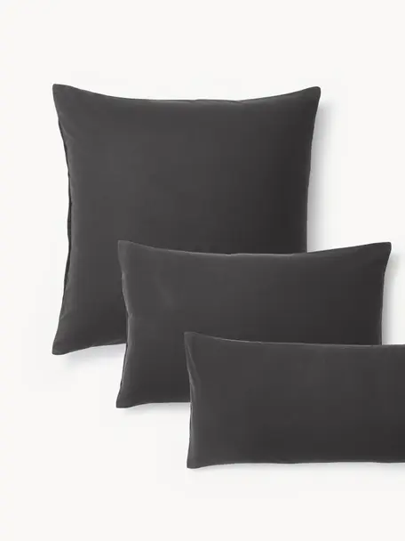 Flanell-Kopfkissenbezug Biba, Webart: Flanell Flanell ist ein k, Anthrazit, B 40 x L 80 cm