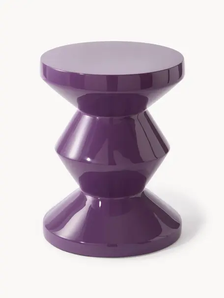 Table d'appoint ronde Zig Zag, Plastique, laqué, Lilas, Ø 36 x haut. 46 cm