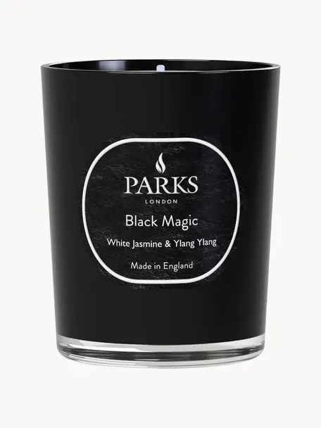 Geurkaars Black Magic (witte jasmijn, ylang ylang & sandelhout), Houder: glas, Witte jasmijn, ylang ylang & sandelhout, Ø 7 x H 9 cm