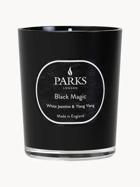 Vela perfumada Black Magic (jazmín blanco, ylang ylang y sándalo), Recipiente: vidrio, Jazmín blanco, ylang ylang y sándalo, Ø 7 x Al 9 cm