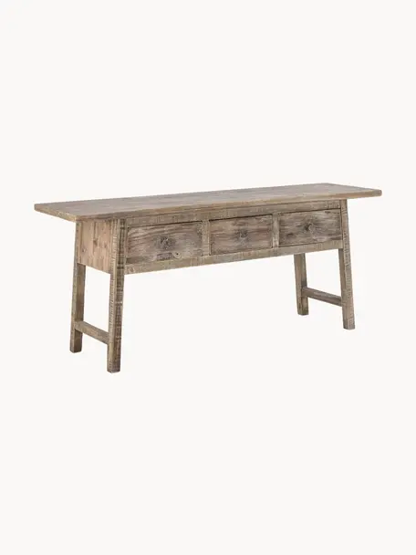 Konzolový stolík z borovicového dreva Camden, Borovicové drevo, Borovicové drevo, Š 147 x V 63 cm