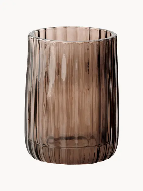 Zahnputzbecher Aldgate, Glas, Nougat, transparent, Ø 7 x H 10 cm