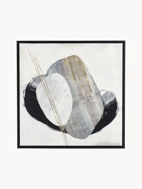 Impression numérique avec cadre Sketch, Tons gris et beige, noir, larg. 50 x haut. 50 cm