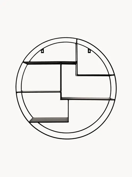 Scaffale piccolo da parete decorativo in metallo Expo, Metallo verniciato a polvere, Nero, Ø 61 x Prof. 16 cm