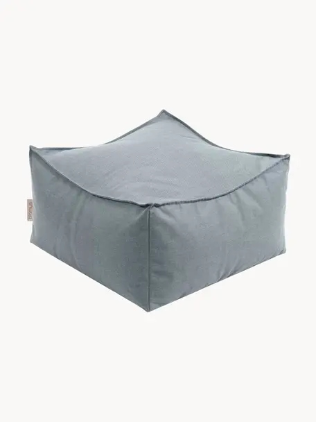 Outdoor poef Stay, Geweven stof grijsblauw, B 60 x H 33 cm