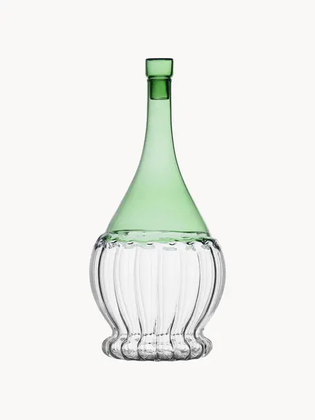 Carafe artisanale Garden Picnic, 1,8 L, Verre borosilicate, Transparent, vert clair, 1,8 L