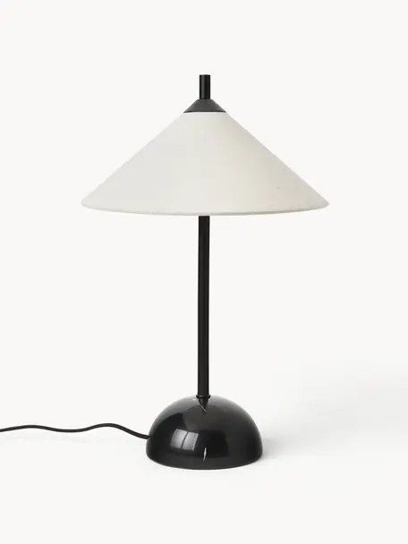 Lampa stołowa z marmurową podstawą Vica, Kremowobiały, czarny, marmurowy, Ø 31 x W 48 cm