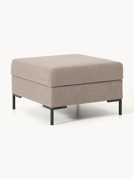 Sofa-Hocker Luna mit Stauraum, Bezug: 100 % Polyester Der strap, Gestell: Massives Buchenholz, Schi, Webstoff Taupe, Schwarz, B 77 x H 49 cm