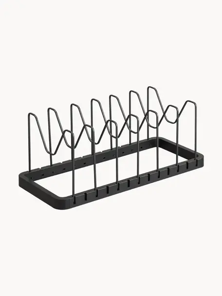 Porte-ustensiles de cuisine extensible Tower, Plastique (ABS), acier, enduit, Noir, larg. 45-82 x haut. 18 cm