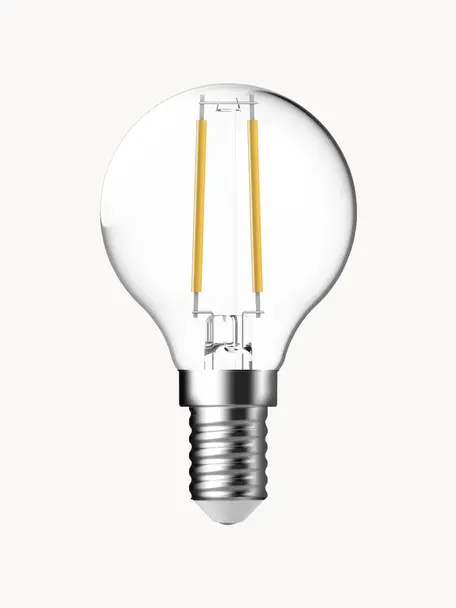 Lampadine E14, bianco caldo, 5 pz, Lampadina: vetro, Base lampadina: alluminio, Trasparente, Ø 5 x Alt. 8 cm