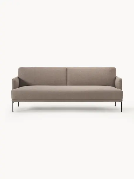 Schlafsofa Fluente (3-Sitzer), Bezug: 100 % Polyester Der strap, Gestell: Massives Kiefernholz, Füße: Metall, pulverbeschichtet, Webstoff Taupe, B 220 x T 88 cm