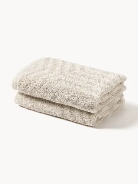 Ręcznik z bawełny Fatu, różne rozmiary, Jasny beżowy, Ręcznik do rąk, S 50 x D 100 cm, 2 szt.