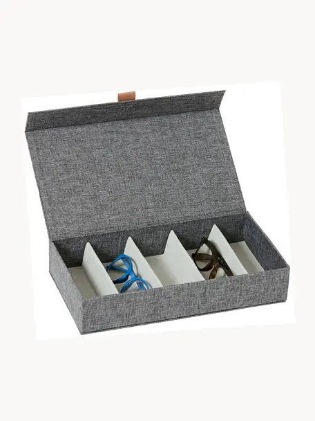 Boîte de rangement pour lunettes Premium, Gris foncé, brun, larg. 30 x prof. 17 cm