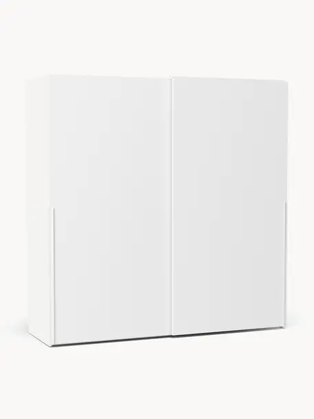 Szafa modułowa z drzwiami przesuwnymi Leon, 200 cm, różne warianty, Korpus: płyta wiórowa pokryta mel, Biały, S 200 x W 236 cm, Premium