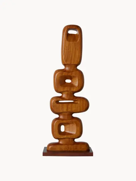 Velký dekorativní předmět z teakového dřeva Ornament, ručně vyrobený, Teakové dřevo, Tmavé dřevo, Š 25 cm, V 71 cm