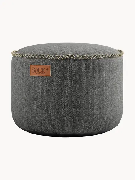 Pouf de jardin Cobana, Tissu gris foncé, Ø 50 x haut. 35 cm