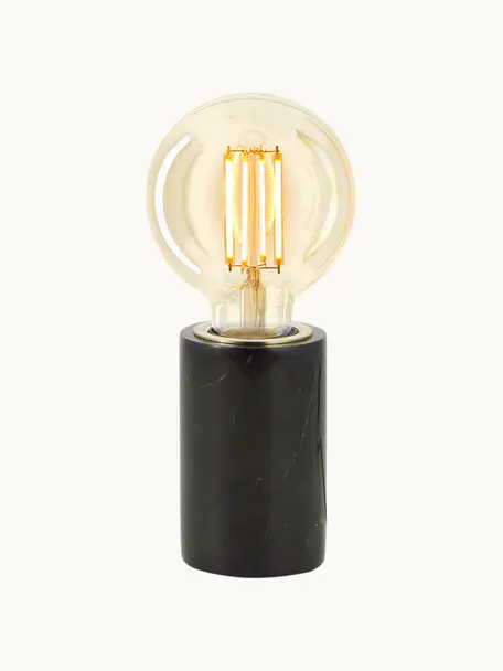 Petite lampe à poser en marbre Siv, Noir, marbré, Ø 6 x haut. 10 cm