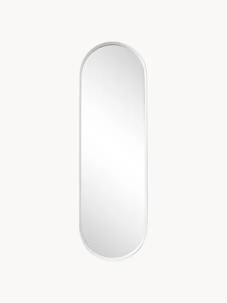 Ovale wandspiegel Norm, Lijst: gepoedercoat aluminium, Wit, B 40 x H 130 cm