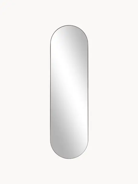 Espejo de pared ovalado Lucia, Espejo: cristal, Parte trasera: tablero de fibras de dens, Negro, An 40 x Al 140 cm