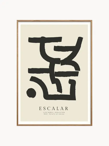 Poster Escalar, Beige chiaro, nero, Larg. 30 x Alt. 40 cm