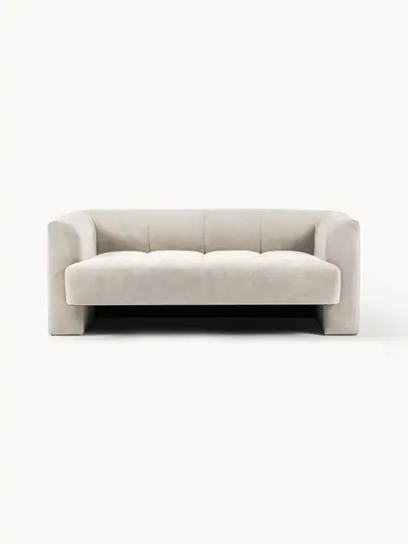 Sofa Bobi (2-Sitzer), Bezug: 88 % Polyester, 12 % Nylo, Gestell: Massives Kiefernholz, Webstoff Cremeweiss, B 178 x T 82 cm