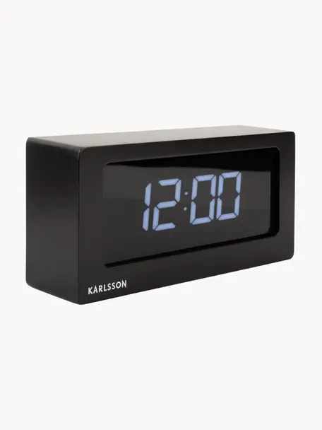 LED-Uhr Boxed, Holzfurnier, Schwarz, B 25 x H 13 cm
