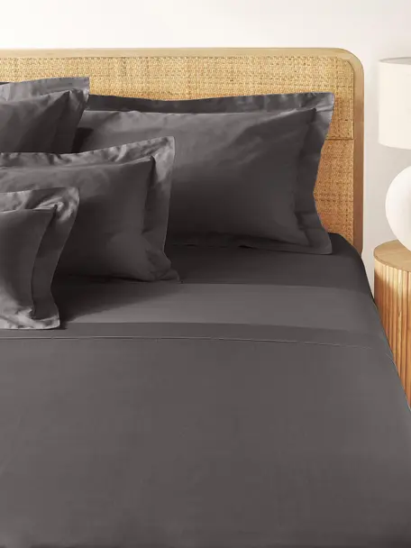 Sábana encimera de satén Premium, Gris antracita, Cama 150/160 cm (240 x 280 cm)