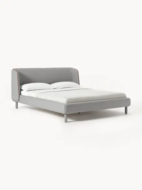Čalúnená posteľ s čelom Luma, Sivá, Š 140 x D 200 cm