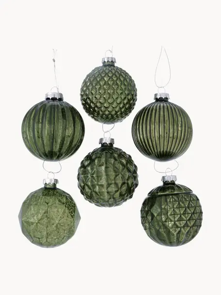 Set de bolas de Navidad Vilentia, 12 uds., Vidrio tintado, Verde, Ø 9 x Al 9 cm