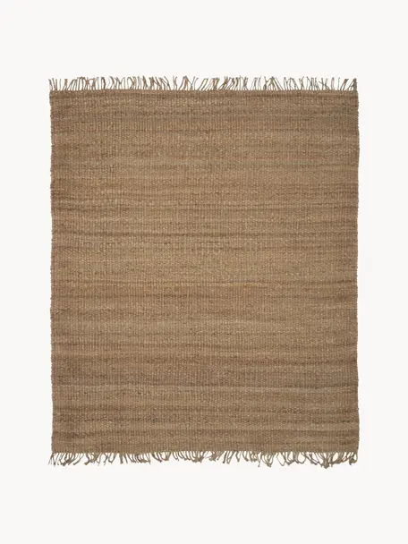 Ručně tkaný jutový koberec s třásněmi Naturals, 100 % juta, Hnědá, Š 60 cm, D 90 cm (velikost XXS)