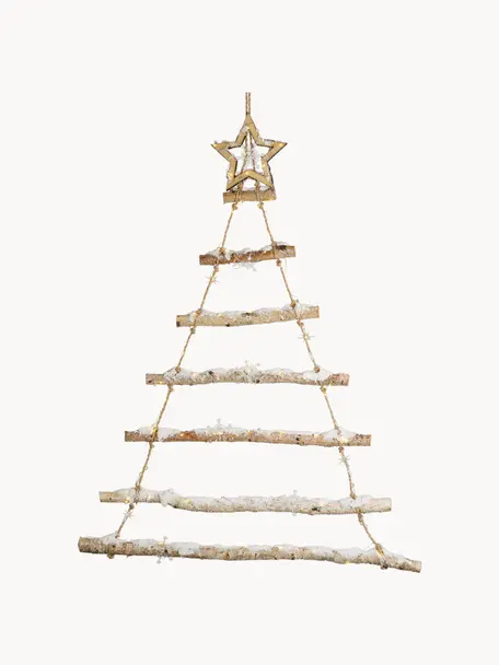 LED Wandobjekt Fores H 90 cm, batteriebetrieben, Holz, Braun, Beige, B 70 x H 90 cm