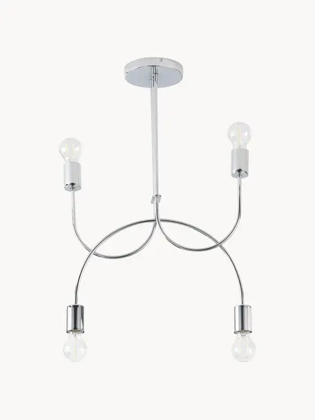 Plafoniera Bea, Struttura: metallo rivestito, Argentato, Larg. 49 x Alt. 69 cm