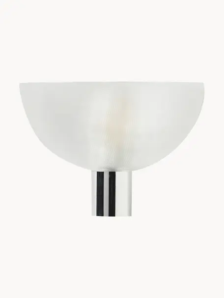 Dimbare LED wandlamp Fata, Lampenkap: thermoplastisch materiaal, Lampvoet: gerecycled ABS met metall, Transparant, chroomkleurig, B 16 x H 17 cm