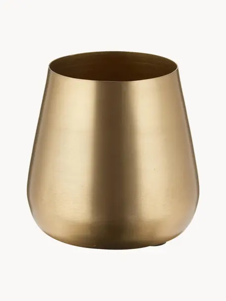 Petit vase décoratif Simply, Métal, enduit, Couleur dorée, Ø 10 x haut. 9 cm