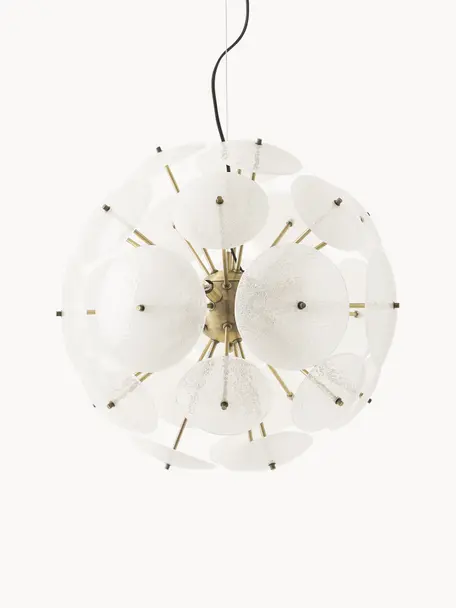 Lampa wisząca ze szkła Mireille, Półtransparentny, odcienie złotego, Ø 55 x 55 cm